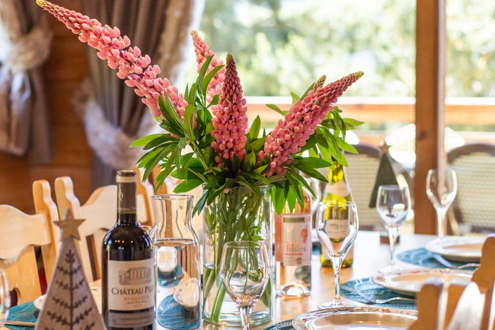 Table setting in Chalet Bouc Blanc