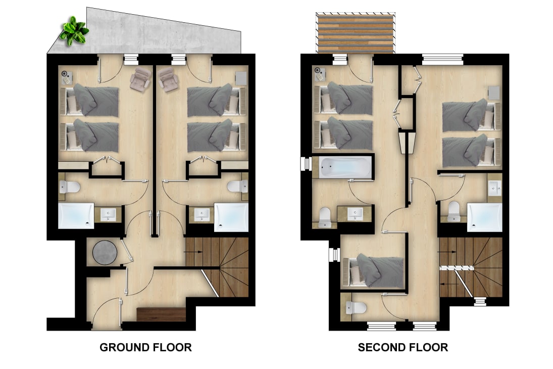 Floor plan of Chalet Myrtille