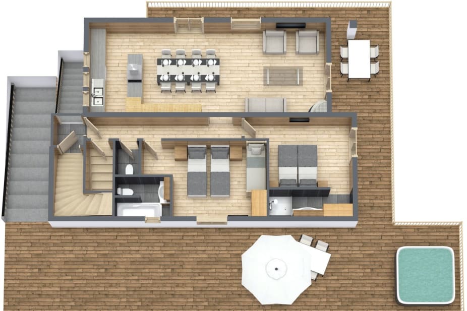 Chalet La Rocade Mid Floor Layout