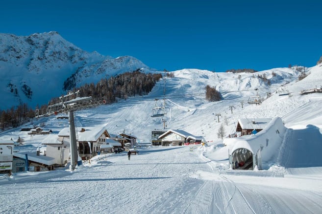 Skiing in Courmayeur, Italy