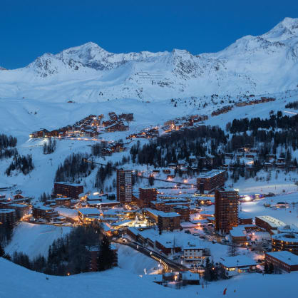 La Plagne ski resort by night